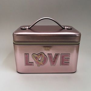 NWT Victoria's Secret Makeup pink Love Train Case